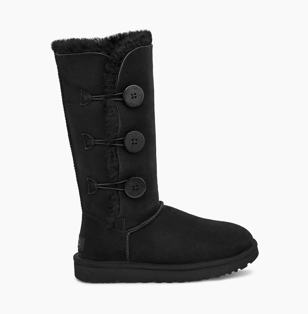 Ugg Bailey Button Triplet - Womens Tall Boots - Black - NZ (2597NQIHD)